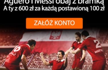 Obrazek newsa : Podwyższone kursy na bramki Aguero i Messiego