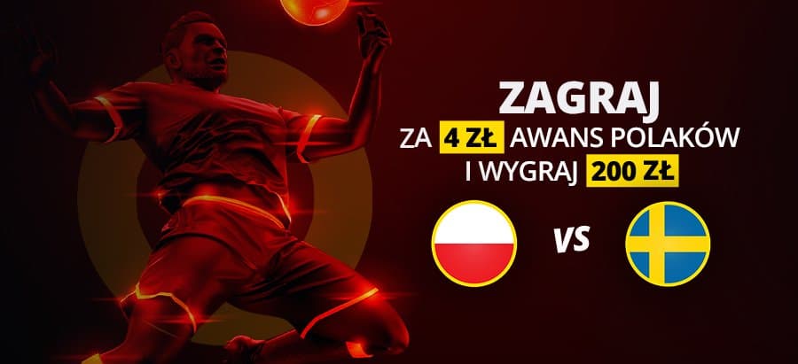 Obrazek newsa : Fortuna bonus. Polska – Szwecja: Postaw 4 zł, wygraj 200 zł!