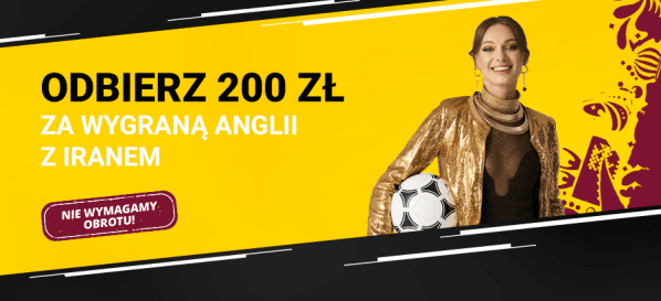 Obrazek newsa : Fortuna bonus MŚ 2022: 200 zł za wygraną Anglii z Iranem