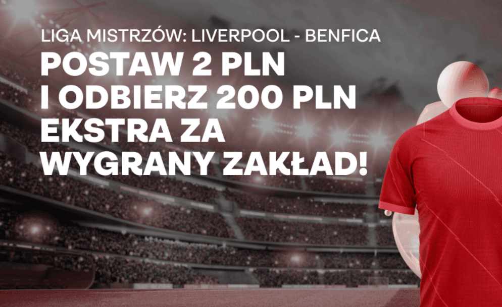 Obrazek newsa : Bonus Superbet Liga Mistrzów. Kurs 100.00 na wygraną Liverpoolu z Benficą
