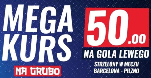 Bonus ETOTO: Kurs 50.00 na gola Lewego w meczu Barcelona - Pilzno