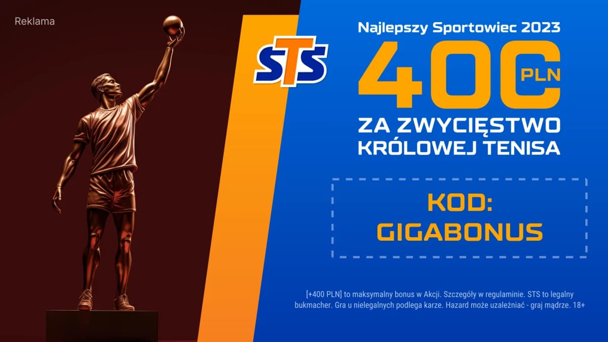 Obrazek newsa : STS Bonus: 400 za wytypowanie wygranej Królowej Tenisa w Plebiscycie na Sportowca Roku