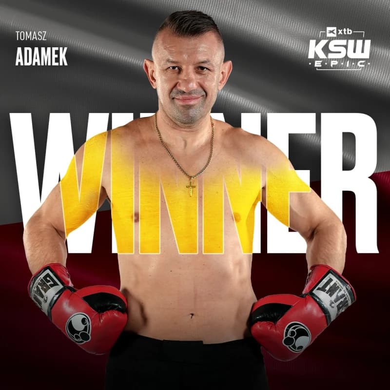 Obrazek newsa : XTB KSW Epic: Kontuzja przerwała walkę, Adamek pokonuje Chalidowa [WIDEO]