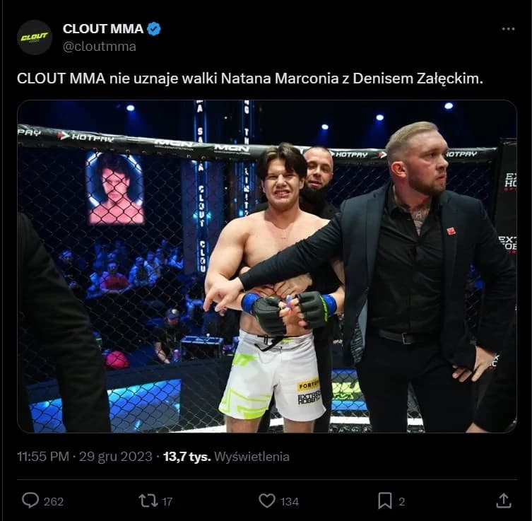 Obrazek newsa : Wielkie zamieszanie na Clout MMA 3. Ostatnia walka anulowana