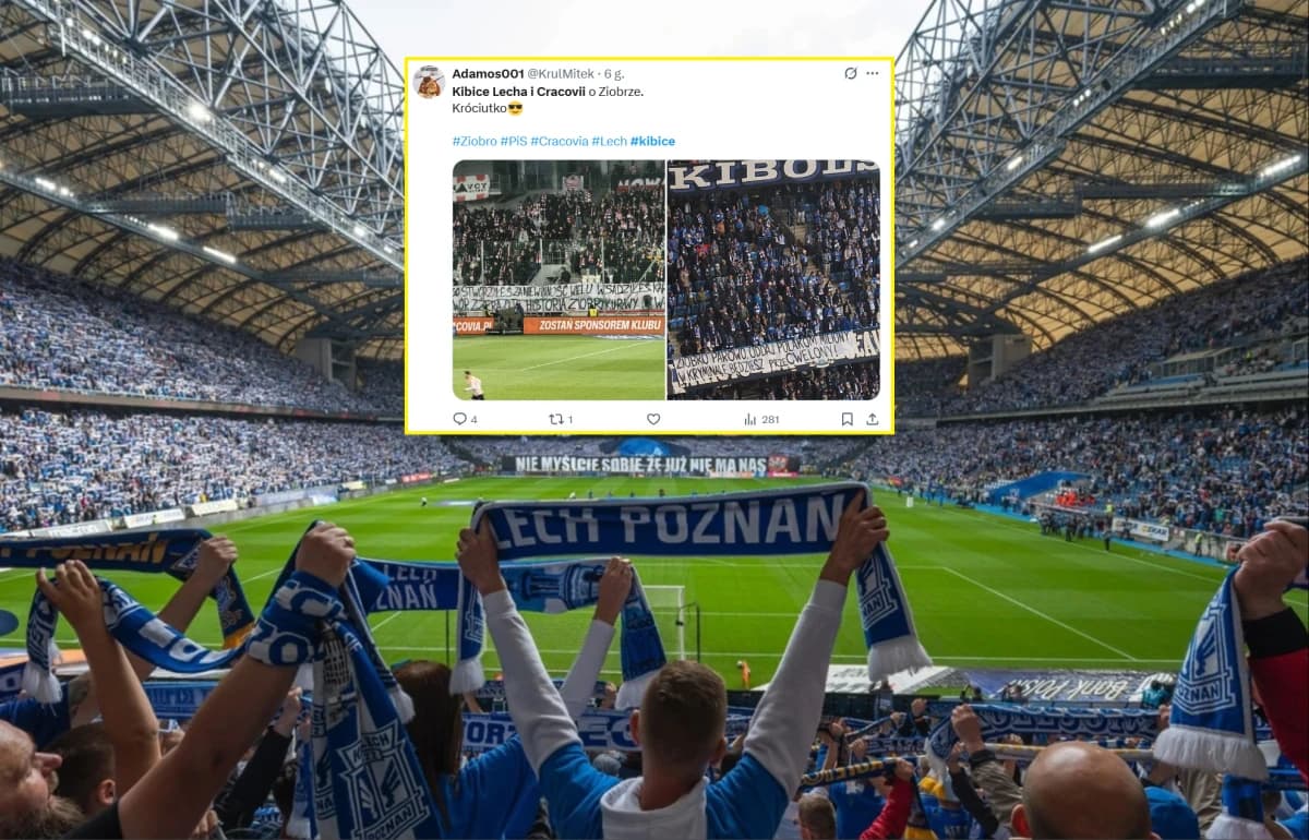 Obrazek newsa : Kibice Lecha Poznań wywiesili transparent. Uderzyli w Zbigniewa Ziobro