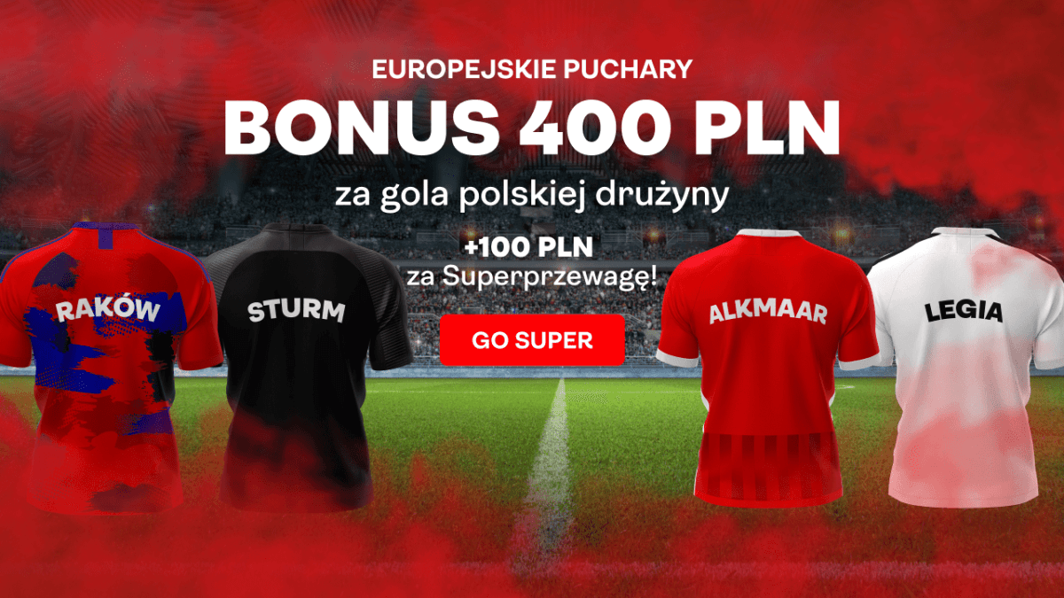 Obrazek newsa : Superbet bonus: 400 PLN za gola Legii lub Rakowa + 100 PLN za Superprzewagę