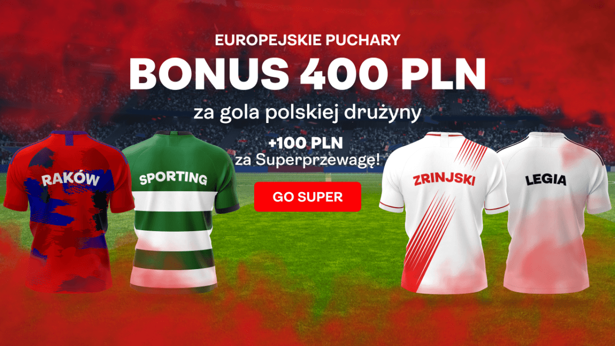 Obrazek newsa : Superbet bonus: 400 PLN za gola Legii lub Rakowa + 100 PLN za Superprzewagę
