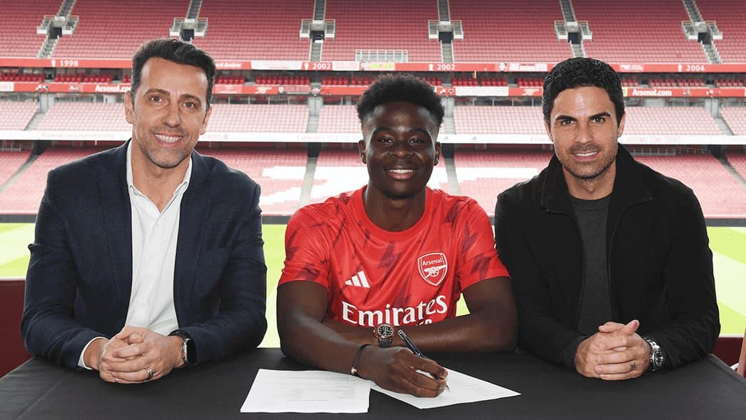 Obrazek newsa : Oficjalnie: Bukayo Saka podpisał nowy kontrakt z Arsenalem