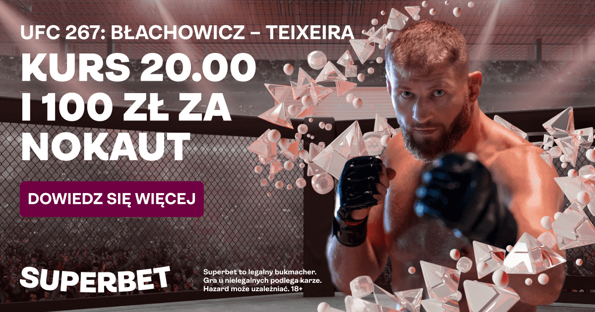Obrazek newsa : Superbet Bonus. UFC 267: Stawiamy na naszego Mistrza! Kurs 20.00 i do 100 PLN w promocji Super Nokaut!