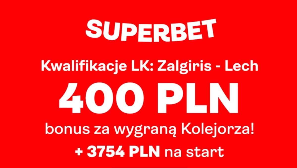 Obrazek newsa : Superbet bonus: 400 zł za wygraną Lecha Poznań