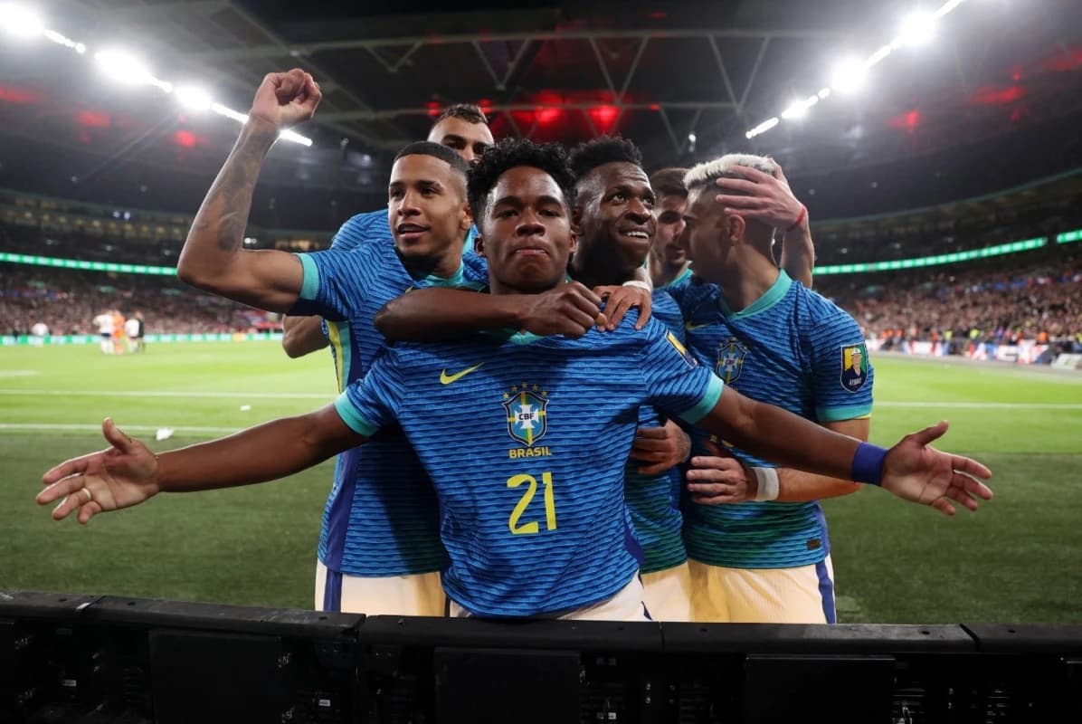 Obrazek newsa : Brazylia pokonuje Anglię! 17-letni zawodnik Realu Madryt z golem na zwycięstwo!