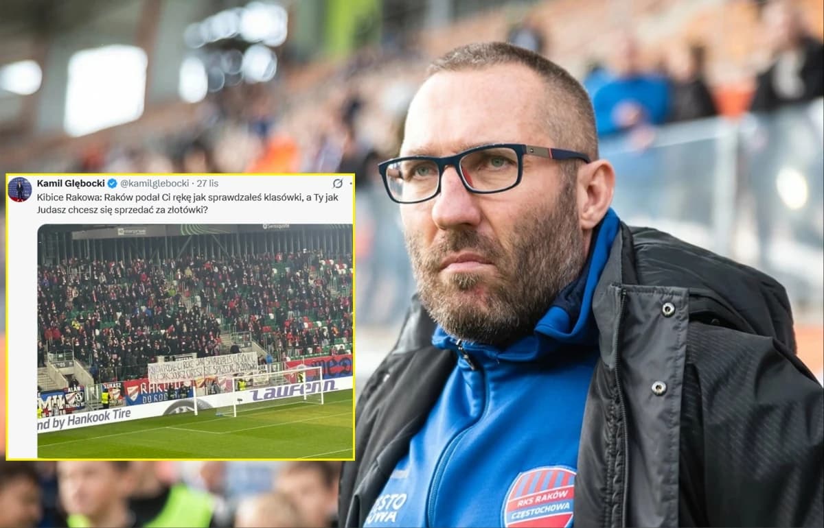 Obrazek newsa : Marek Papszun nie gryzł się w język. Tak skomentował transparent kibiców Rakowa. "Ja nie pękam"