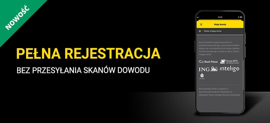 Rejestracja bez przesyłania skanu dowodu? W Fortunie jest to możliwe