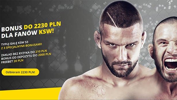 Obrazek newsa : KSW 53 kursy i zakłady bukmacherskie. Bonus 2230 PLN od bukmachera Fortuna